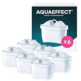 AQUAEFFECT MAX+ Cartuchos de Filtro de Agua (6) - Compatible con las Jarras Ovaladas Brita ®