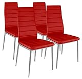Menzzo Stratus MLM112157 - Lote de 4 sillas, contemporáneas, de metal, 47 x 42,5 x 95,5 cm, rojas