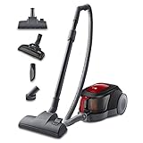 LG VC5506NHTCR - Aspirador sin Bolsa 650W, Sistema Ciclónico Elipse, Aspiradora Tubo Telescópico, Regulación Potencia, Depósito 1,1L, Especial mascotas + alfombras-suelos, Rojo