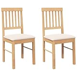 vidaXL Sillas de Comedor con Cojines 2 uds Madera Maciza Caucho