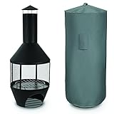 LIVIVO Chimenea - Funda para fogata de exterior para calefactor de patio y barbacoa hecha de poliéster Oxford 600D resistente al agua y al polvo