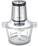 My Wave - Mini Picadora - Para Todo Tipo de Alimentos - Potencia de 400W y Capacidad de 1,5 L - Picadora con 2 Niveles de Velocidad - Bol de Cristal y Cuchillas de Acero Inoxidable