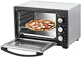 Mini horno de 25 litros, minihorno | horno | horno de pizza | horno 3 en 1 | bandeja para migas | calor superior e inferior | convección | 1600 W | temporizador de 60 minutos