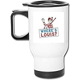 Louis Theroux Wheres Wally - Vaso de acero inoxidable, 16 oz, doble pared, taza de café al vacío con tapa a prueba de salpicaduras