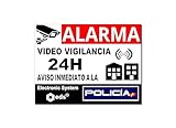 Egero - Pegatinas disuasorias x8 Antirrobo para Casa, Edificio, Comercio, Garaje. Pegatinas de videovigilancia de calidad profesional (Gran Policia)