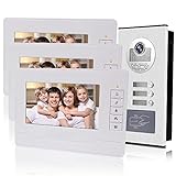 KDL Video Intercom 7 pulgadas Intercomunicador de timbre de video RFID Sistema de videoportero 3 monitors con 1 cámara IR con visión nocturna, tres botones de llamada para Multi Apartamentos/Familias