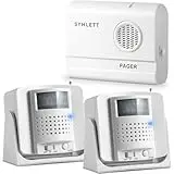 SYNLETT - Detector de alarma para cama con 2 sensores de movimiento inalámbricos, alarma para prevención de caídas en interiores para ancianos, monitoreo de demencia, pacientes mayores, timbre de