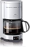 Braun KF 47/1 - Cafetera de goteo, 1000 W, 1.2 L, 20 dB, acero inoxidable, blanco