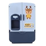 Mini Juguete de Nevera, Juguete de Nevera, Simulación de Refrigerador Inteligente, Juego de Juguetes de Cocina de Doble Puerta, Juguete para Jugar a Las Casitas para Niños (Blue)