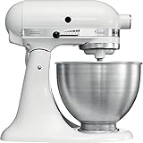 Kitchenaid 5K45SSEWH Serie Classic - Batidora amasadora multifunción, color blanco