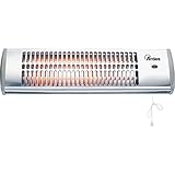 ARDES AR437B Estufa de pared de cuarzo QUARTZ, estufa de pared de cuarzo para interior/exterior, calefactor de pared de bajo consumo, calefactor de pared de 2 potencias 600W/1200W