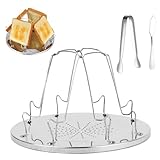 RYAN 1 Pieza Toaster Rebanada Tostadora Plegable Tostadora de Acero Inoxidable con 1 Acortar y 1 Cuchillo de Mermelada Tostadora de Camping Tostadora de Pan Estufa
