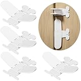 Oruiiju Cerradura de ventana corredera,Cerraduras de puertas correderas-Autoadhesivo/Sin Taladrar-Cerraduras de Seguridad para Niños(4Pieza, Blanco)