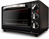 Grunkel - HR-23 - Horno eléctrico multifunción de sobremesa de 23l con 3 funciones de calor y selector de temperatura hasta 230ºC. Temporizador hasta 60 min - 1600W (Negro)