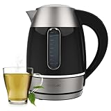 Cecotec Hervidor de Agua Eléctrico con Pantalla Digital ThermoSense 400 VisionLight. Capacidad 1,7 Litros, 2200 W, Interior de Vidrio y Acero Inox, Pantalla Táctil, 7 Niveles de Temperatura, Base 360º