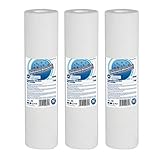 3 cartuchos de filtro de polipropileno fundido de 5 micras de 10 x 2.5 pulgadas para absorción de sedimentos de arena, limo, óxido y partículas suspendidas de agua fría potable