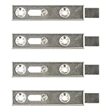 4 cerrojos metálicos para muebles con ángulo de cierre, 70 mm, pestillo para puerta interior, pestillo deslizante para atornillar, pequeño cerrojo para puertas y muebles