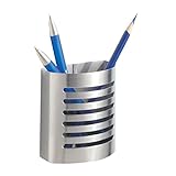 iDesign Organizador de escritorio con imán, portalápices magnético de acero para la nevera, vaso con imán para lápices y otros utensilios, plateado mate
