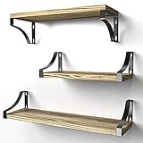 Pipishell Baldas Pared Estanteria de 3 Niveles Estante Madera Ideal para Dormitorio Sala Estar Estudio la Oficina en el Hogar etc (Marrón)