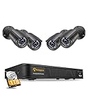 Anlapus 5MP Lite Kit de Cámara de Vigilancia 8CH 1080P H.265+ Grabador DVR con 4 CCTV Cámaras de Seguridad Exterior, 1TB Disco Duro, IR Visión Nocturna