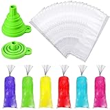 VOLLGUFEN 240 bolsas desechables de plástico para dulces y paletas de hielo, con embudo de silicona para hacer hielo, pops, yogur, caramelos congelados (3 x 10 pulgadas)