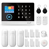 Sistema inalámbrico de Alarma de Seguridad para el hogar con Detector de Movimiento, notificaciones de Aplicaciones, Sensor de Puerta/Ventana, Sirena, Compatible con Alexa, sin Cargos mensuales