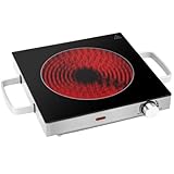 ProfiCook PC-EKP 1210 - Cocina de infrarrojos individual (apta para todo tipo de ollas, vitrocerámica, 2000 W, carcasa de acero inoxidable)