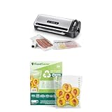 FoodSaver Envasadora al Vacío con un Cutter Incorporado + Foodsaver Bolsas de Envasado al Vacío Reutilizables, 5 Rollos, 36 Bolsas
