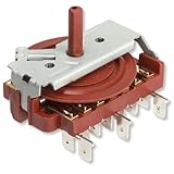 CHEFZOCO Conmutador de Horno de 8 Posiciones, Selector de horno 8 posiciones, Código 995444128, Sin termostato, Compatible con Teka, para modelos HE610,HT6101ME9840516014,Turbo MX, 8 posiciones