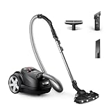 Philips Serie 8000 Aspiradora con Bolsa Performer LED - Motor de 900 W, Boquilla TriActive+ LED, HEPA, 12 m, Bolsas de Larga duración, Negro Intenso (XD8122/10)