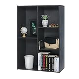 Iris Ohyama Estantería de Cubos de 5 Compartimentos, 60cm Ancho, Negro, Exposición, Modular, Almacenamiento, para Sala de Estar, Habitación, Oficina, Espacio Ahorrado, Librería, Montaje Fácil,