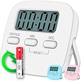 CREADY® Temporizador de Cocina con Pantalla LCD Grande | Cronometro Digital con Alarma Fuerte | Cronometro Oposiciones | Temporizador Digital | Pomodoro Timer | Reloj Temporizador (Blanco)