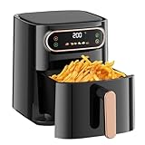Freidora de Aire 7L 1350W Air Fryer Digital Horno Eléctrico para Freír Freidora sin Aceite Multifunción Panel de Control Digital Táctil Sistema de Circulación de Aire Rápido (Negro-7L)