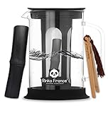 Rinko Francia| Pack Jarra de agua filtrante de 1,5 L con un Binchotan de bambú natural ofrece| Carbón activado 100% Bio Purificación del agua Potable del grifo Anti Mala Gota y Contaminante