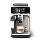 Philips Serie 2300 Cafetera Espresso Superautomática - Sistema de leche LatteGo, 4 tipos de café personalizables, Extracción silenciosa SilentBrew, Display táctil, Blanco (EP2333/40)