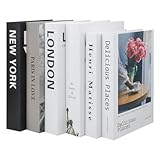 DAKLUNAR 6 piezas libros decorativos para decoración habitacion del hogar libro decorativo de moda libro creativo carta inglesa impresión falsa libro simulación libro almacenamiento