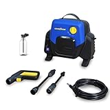 Goodyear - Hidrolimpiadora 1400W Compacta 100 Bar 300l/H. Pistola y Lanza Turbo. Enrollador de Manguera Azul. Sistema Auto Stop. Depósito de detergente 200ml