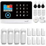 Sistema de Alarma de Seguridad para el hogar, Sistema de Alarma antirrobo de 25 Piezas WiFi+4G gsm con aplicación de teléfono, Sirena de Alarma de 120 dB, Compatible para el hogar.