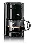 Braun 0X13211003 Cafetera de goteo independiente, 1000 W, 1.2 L, 10 cups, 20 dB, acero inoxidable, negro