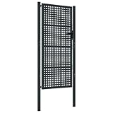 vidaXL Puerta de jardín Acero Gris Antracita 105x225 cm, Puerta de Exterior, Puerta de jardín Delantera, Puerta de jardín Alta, Puerta de Patio