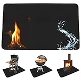 Alfombra Ignifuga para Barbacoa y Fogatas al Exterior, Protector de Suelo para Parrilla de Carbón y Leña, Protección de Superficie 3 Capas, Ideal para Jardín, Terraza y Patio, Tamaño Grande 165×100 CM