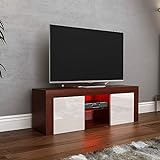 Vida Designs Eclipse-Mueble de TV LED con 2 Puertas, Color Nogal y Blanco, 2 Door