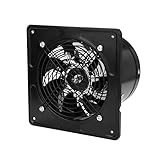 Ventilador Axial de 40W, Extractor Industrial de Aire, 40W 220V 6 Pulgadas Entilador Extractor en Pared, para Hogar BañO Cocina Garaje VentilacióN, para Techo y Pared, Ruido Bajo 50~60db(Negra)