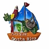 MUYU Craft Imán para nevera 3D Costa Rica, recuerdo de viaje, decoración de nevera, calcomanía magnética pintada a mano, colección artesanal