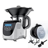 CHEF O MATIC Robot de Cocina, Kitchen Robot, 1000w, 3L, 3500rpm, Múltiples accesorios, 10 velocidades, Pantalla Táctil LED,