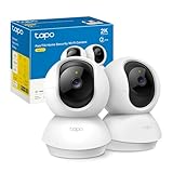 Tapo C210(2-Pack) - Cámara IP WiFi 360° Cámara de Vigilancia 2K (3MP),Visión Nocturna Admite Tarjeta SD hasta 512 GB, Detección de Movimiento, Control Remoto, Compatible con Alexa