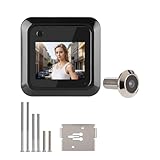 Visor de Puerta Digital, Cámara de Mirilla HD Visor con Batería Timbre Electrónico Inteligente IR Visión Nocturna Detección de Movimiento Ojo de Gato 0.3MP con Pantalla LCD
