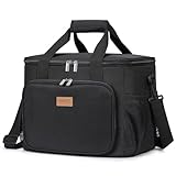 Lifewit 24L - Bolsa isotérmica para almuerzo, bolsa de fuentes, bolsa de refrigerador, bolsa de almuerzo para el almuerzo, trabajo, escuela, playa, picnic, color negro