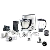 Moulinex Masterchef Gourmet – Robot repostería, 1100W, capacidad de 4.6L, 8 Velocidades + Función Pulse, bol acero inoxidable, Tecnología Flex Whist, Kit de Horneado, QA519D