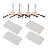 RRSQ Accesorio de vacío Aspiradora robótica con Cepillo Lateral y Filtro HEPA Compatible con Conga Slim 890/750. Piezas for aspiradora robótica.(4 Brush and 4 HEPA)